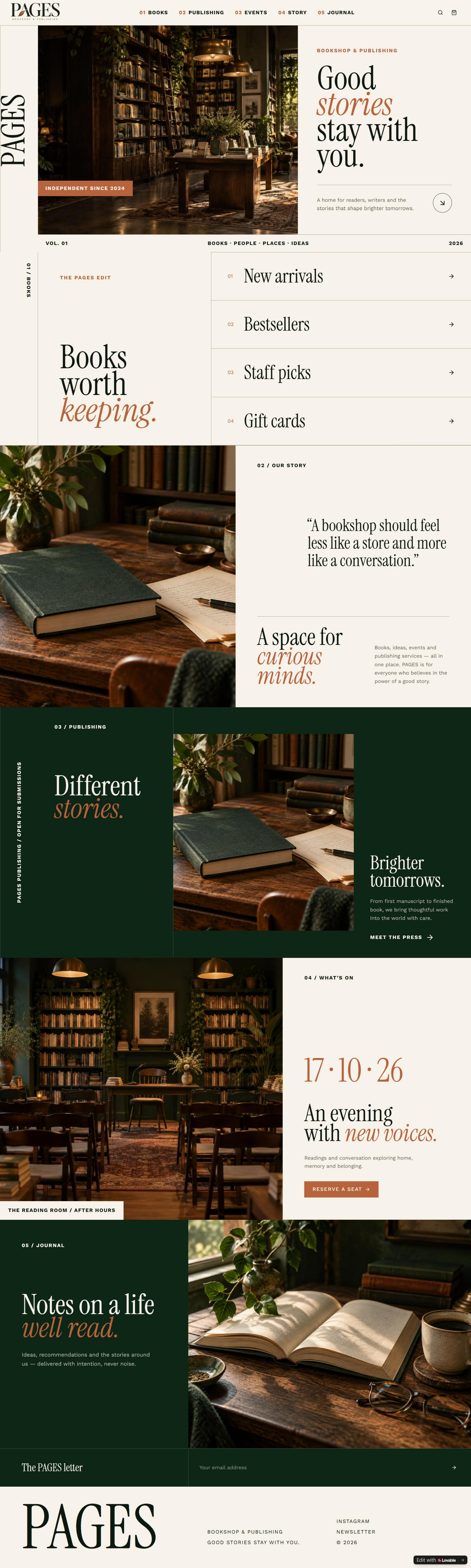 Pages full website